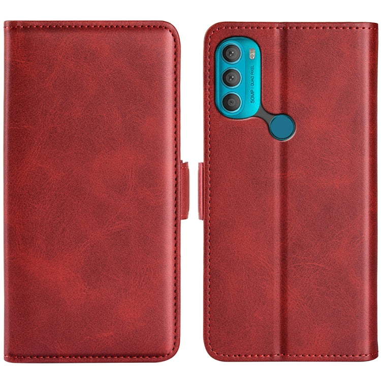For Motorola Moto G71 5G Dual-side Magnetic Buckle Leather Phone Case