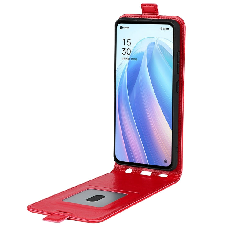 For OPPO Reno7 5G / Find X5 Lite R64 Texture Vertical Flip Leather Phone Case