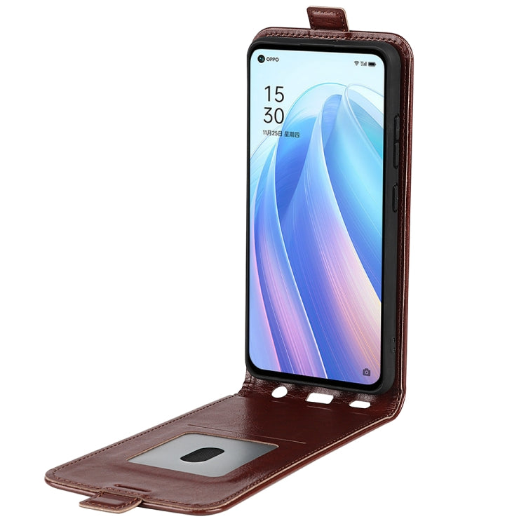 For OPPO Reno7 5G / Find X5 Lite R64 Texture Vertical Flip Leather Phone Case