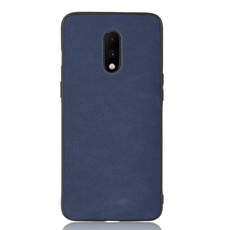 Shockproof Sheep Skin PC + PU + TPU Case for OnePlus 7(Blue)