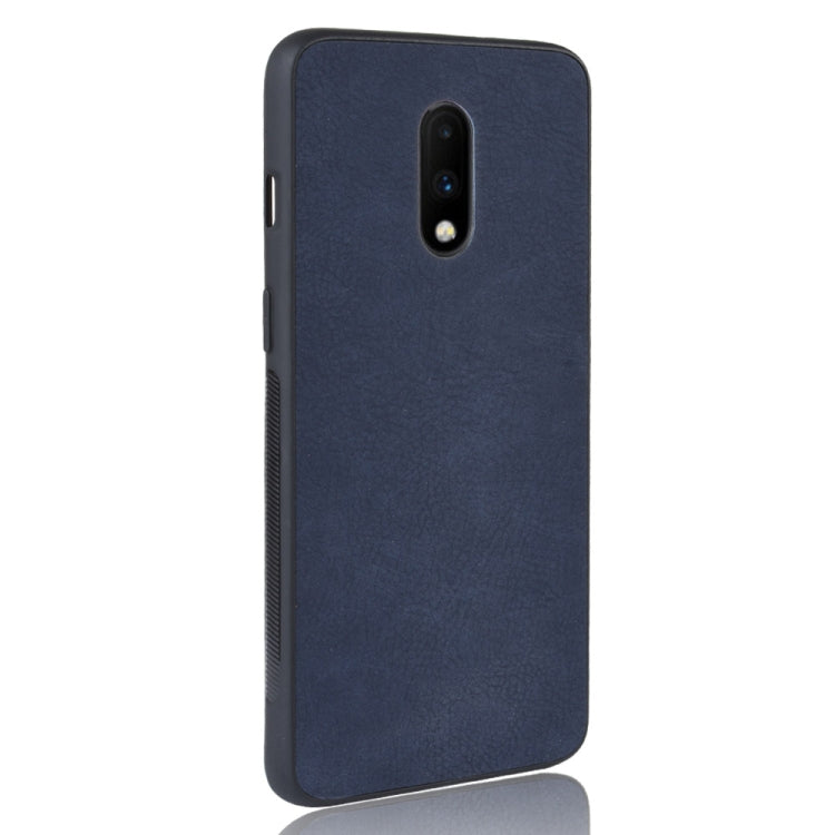 Shockproof Sheep Skin PC + PU + TPU Case for OnePlus 7(Blue)