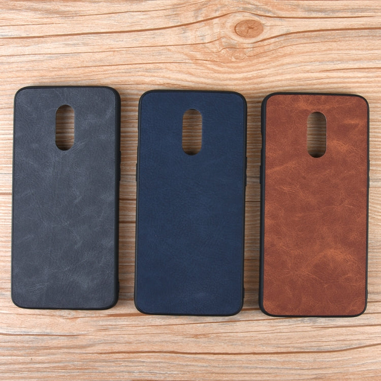Shockproof Sheep Skin PC + PU + TPU Case for OnePlus 7(Blue)