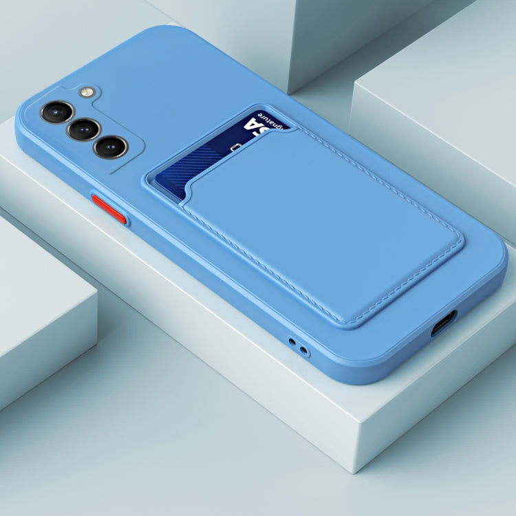 For Samsung Galaxy S22 5G Skin Feel Card Contrast Color Button TPU Phone Case