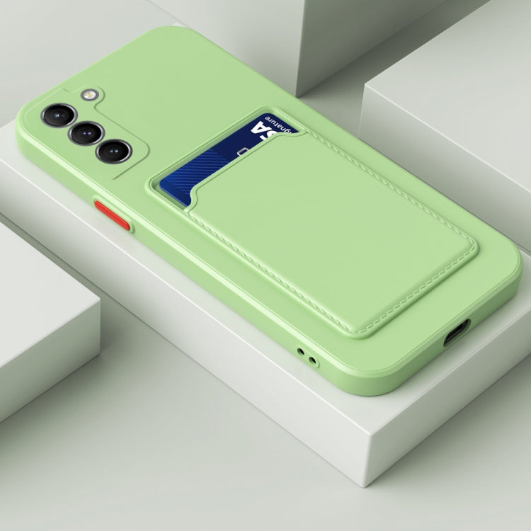 For Samsung Galaxy S22 5G Skin Feel Card Contrast Color Button TPU Phone Case