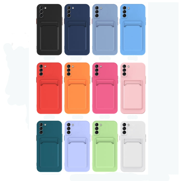 For Samsung Galaxy S22 5G Skin Feel Card Contrast Color Button TPU Phone Case