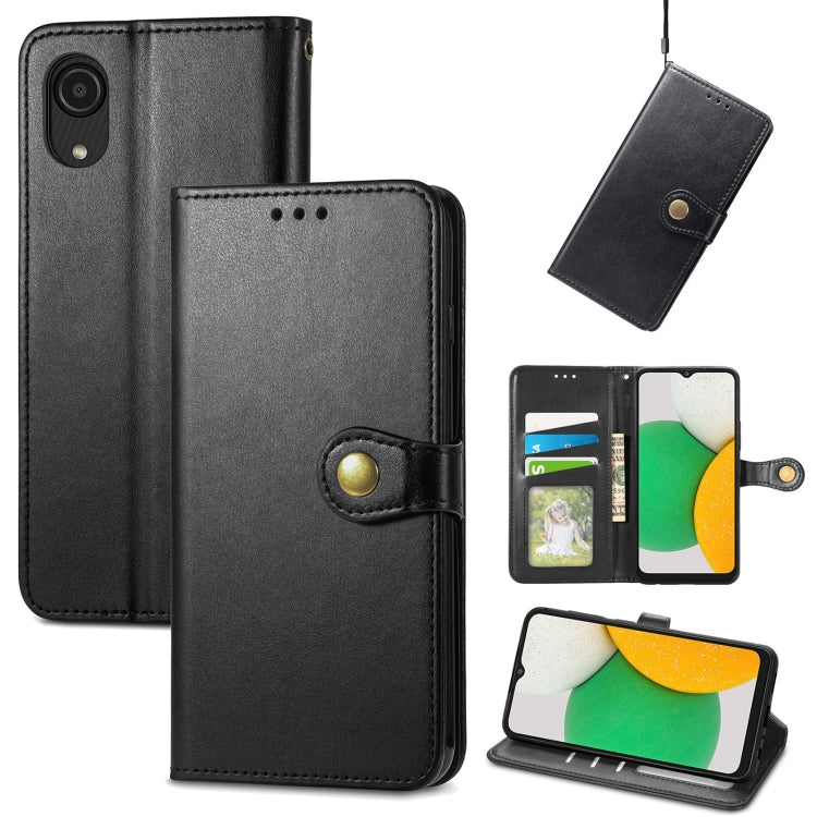 For Samsung Galaxy A03 Core Solid Color Leather Buckle Phone Case