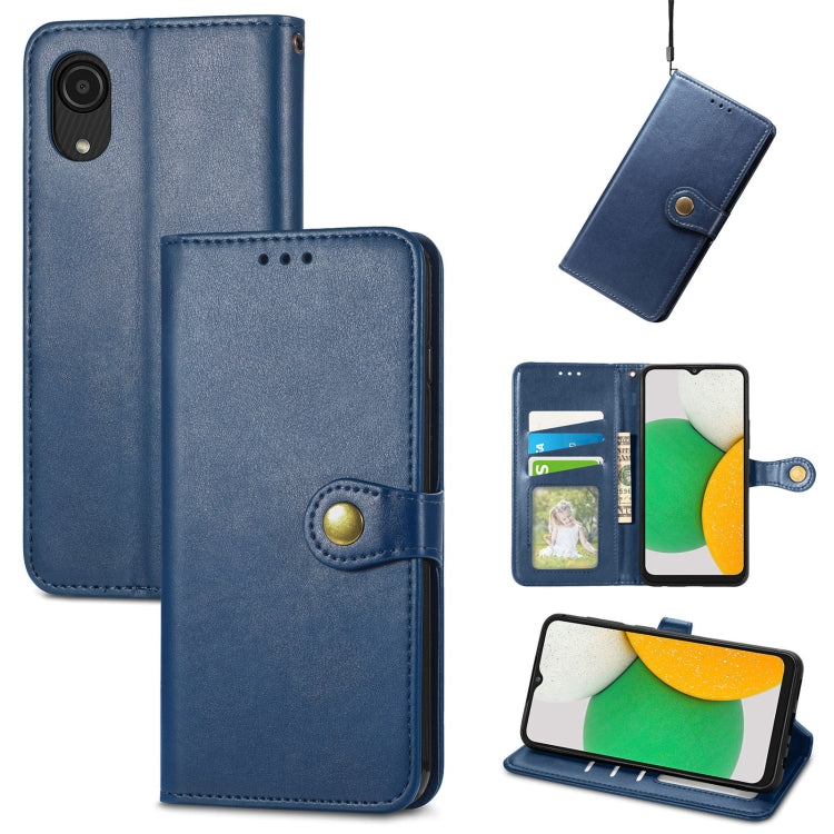 For Samsung Galaxy A03 Core Solid Color Leather Buckle Phone Case