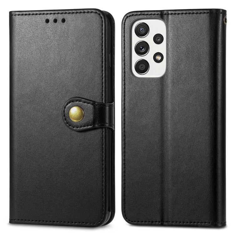 For Samsung Galaxy A53 5G Solid Color Leather Buckle Phone Case