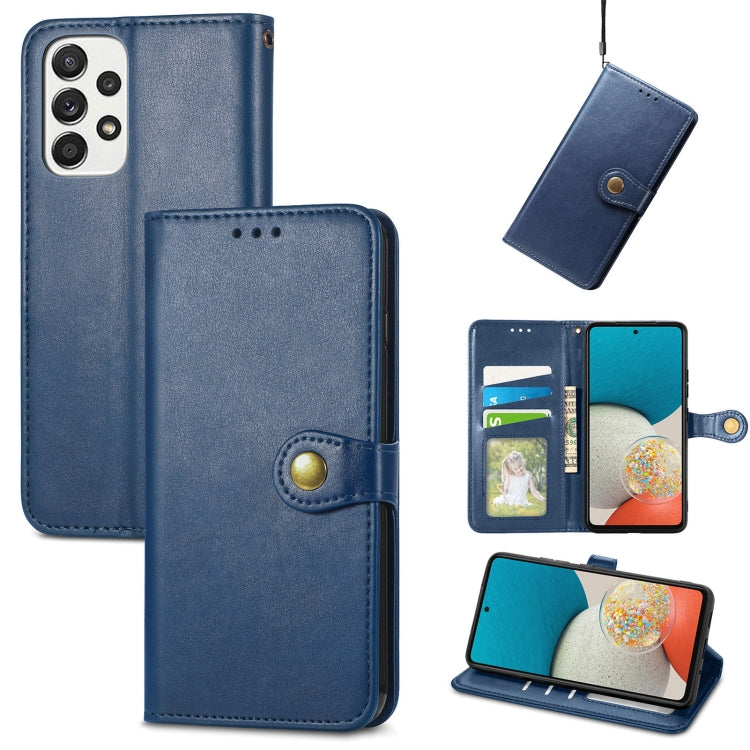 For Samsung Galaxy A53 5G Solid Color Leather Buckle Phone Case
