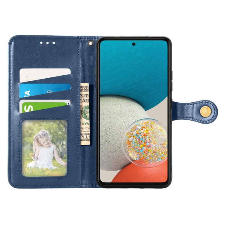 For Samsung Galaxy A53 5G Solid Color Leather Buckle Phone Case