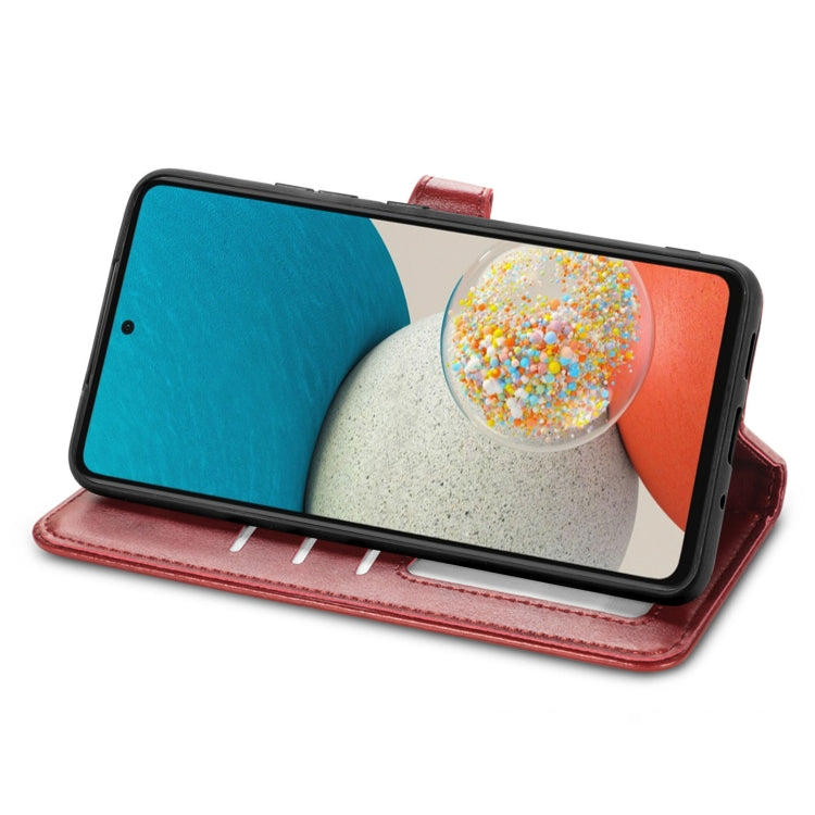 For Samsung Galaxy A53 5G Solid Color Leather Buckle Phone Case