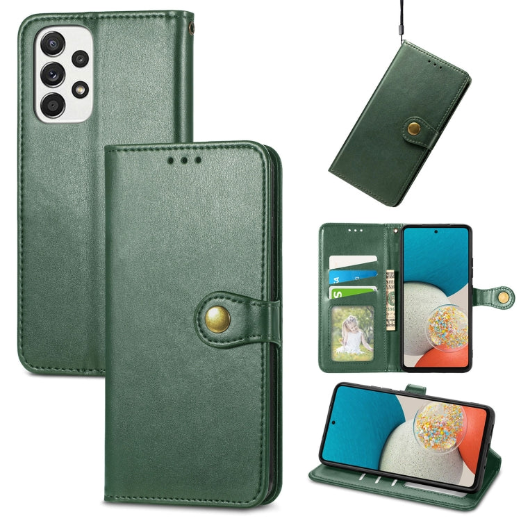 For Samsung Galaxy A53 5G Solid Color Leather Buckle Phone Case