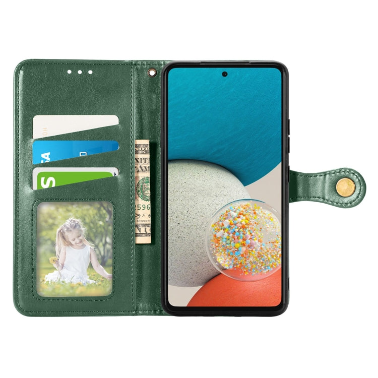 For Samsung Galaxy A53 5G Solid Color Leather Buckle Phone Case