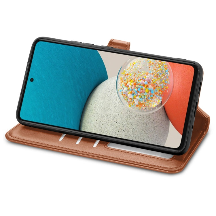 For Samsung Galaxy A53 5G Solid Color Leather Buckle Phone Case