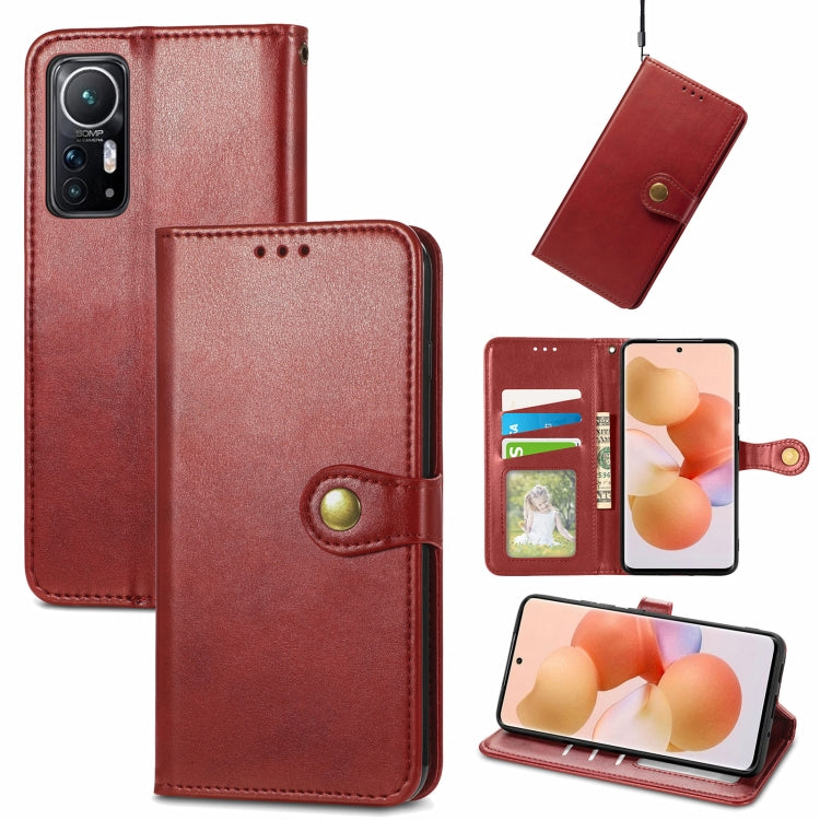 For Xiaomi 12 Solid Color Leather Buckle Phone Case