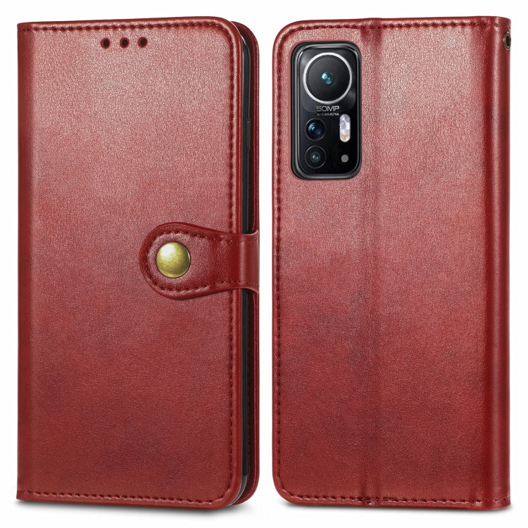 For Xiaomi 12 Solid Color Leather Buckle Phone Case