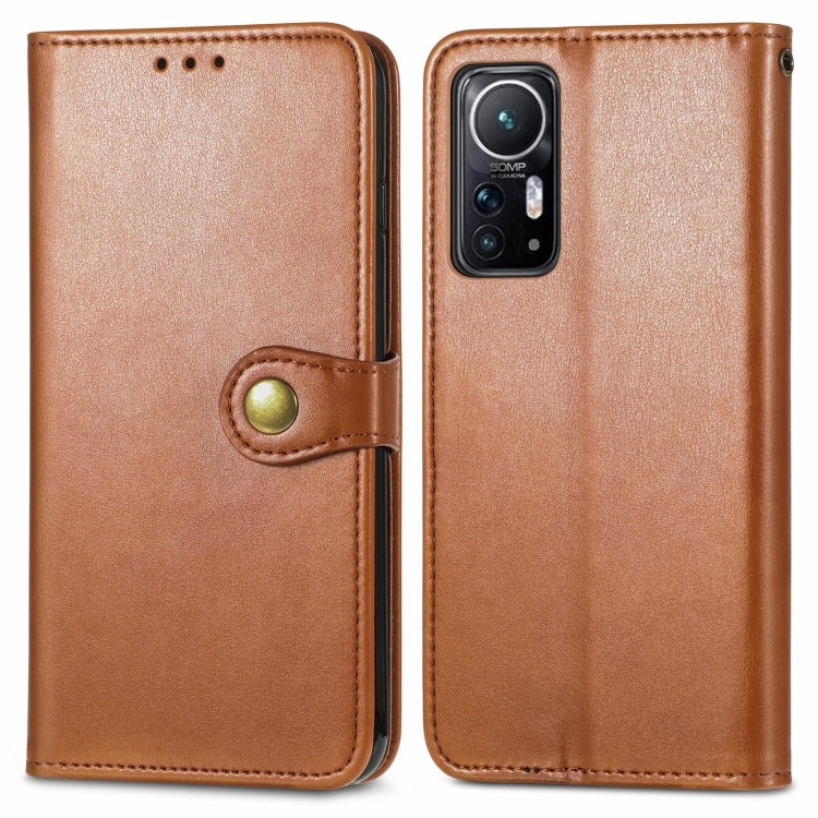 For Xiaomi 12 Solid Color Leather Buckle Phone Case