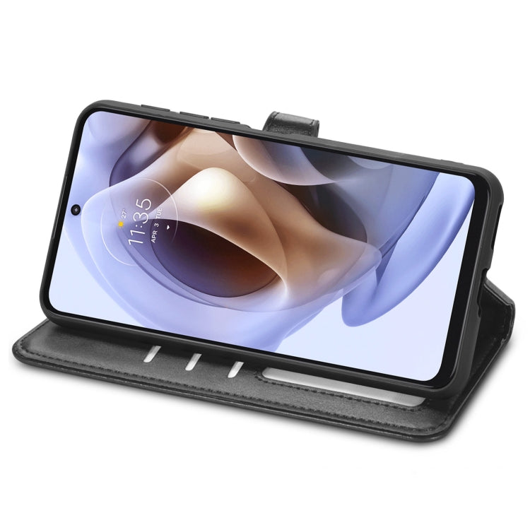 For Motorola Moto G31 Solid Color Leather Buckle Phone Case