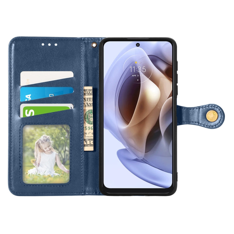 For Motorola Moto G31 Solid Color Leather Buckle Phone Case