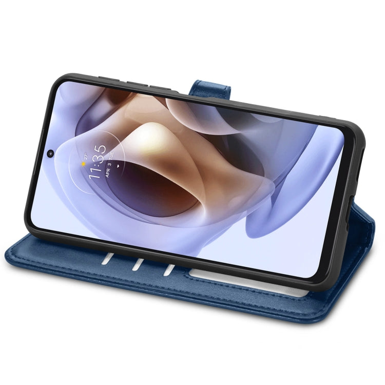 For Motorola Moto G31 Solid Color Leather Buckle Phone Case