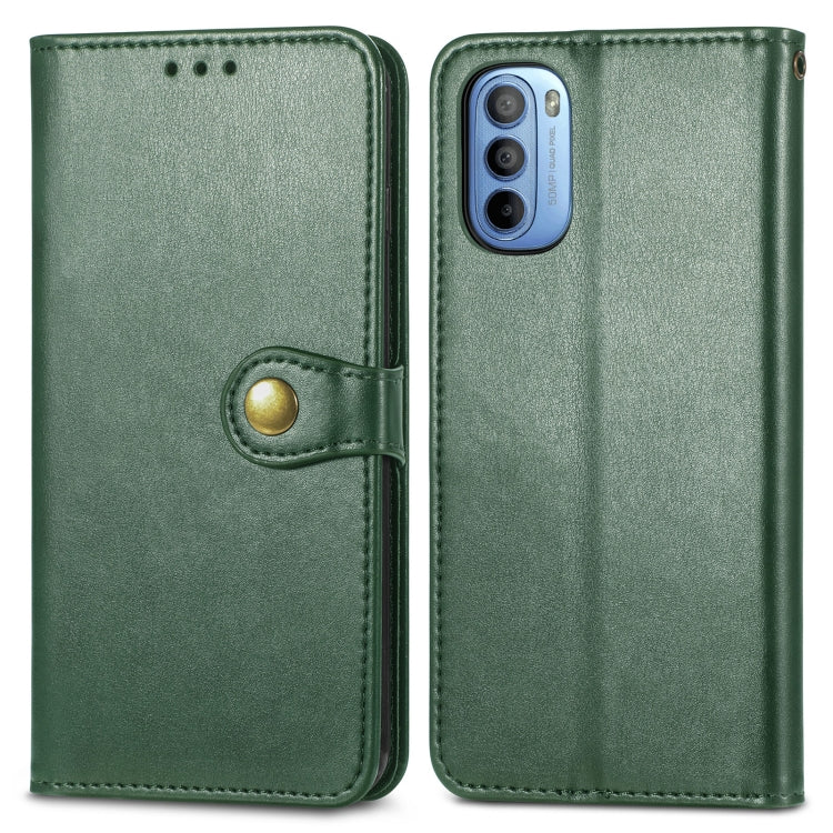 For Motorola Moto G31 Solid Color Leather Buckle Phone Case