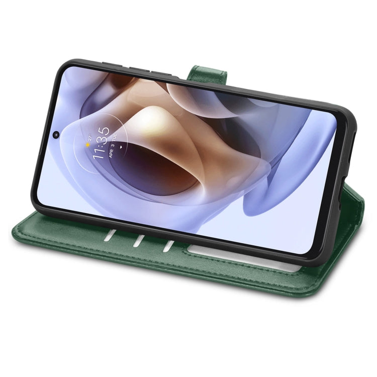 For Motorola Moto G31 Solid Color Leather Buckle Phone Case