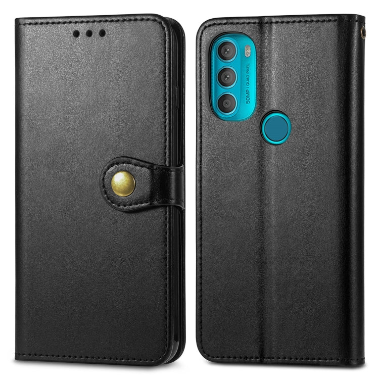 For Motorola Moto G71 5G Solid Color Leather Buckle Phone Case