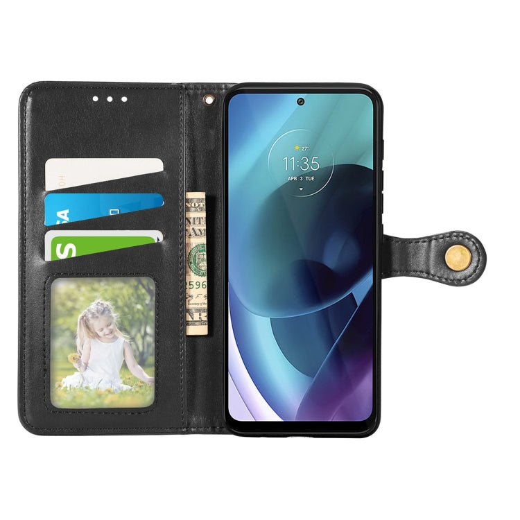 For Motorola Moto G71 5G Solid Color Leather Buckle Phone Case