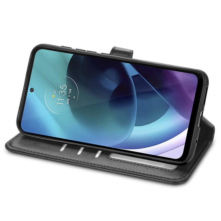 For Motorola Moto G71 5G Solid Color Leather Buckle Phone Case