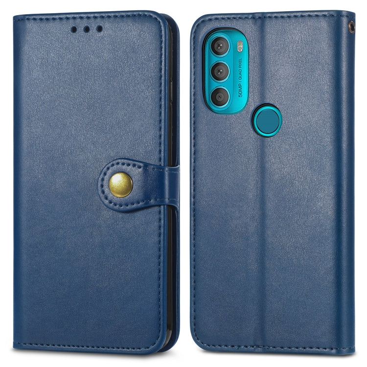 For Motorola Moto G71 5G Solid Color Leather Buckle Phone Case