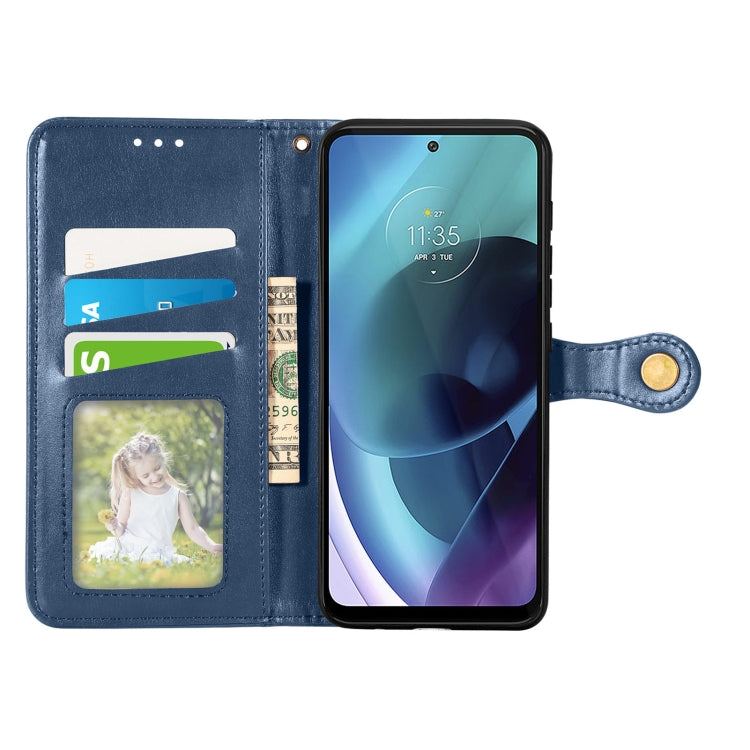 For Motorola Moto G71 5G Solid Color Leather Buckle Phone Case