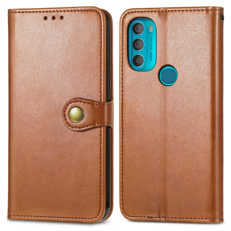 For Motorola Moto G71 5G Solid Color Leather Buckle Phone Case