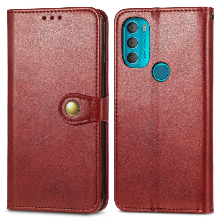 For Motorola Moto G71 5G Solid Color Leather Buckle Phone Case