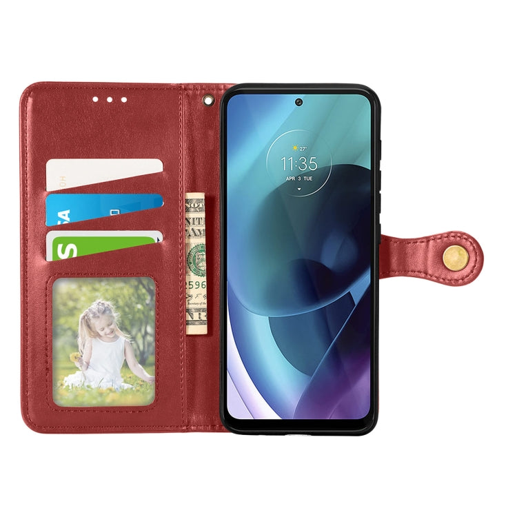 For Motorola Moto G71 5G Solid Color Leather Buckle Phone Case