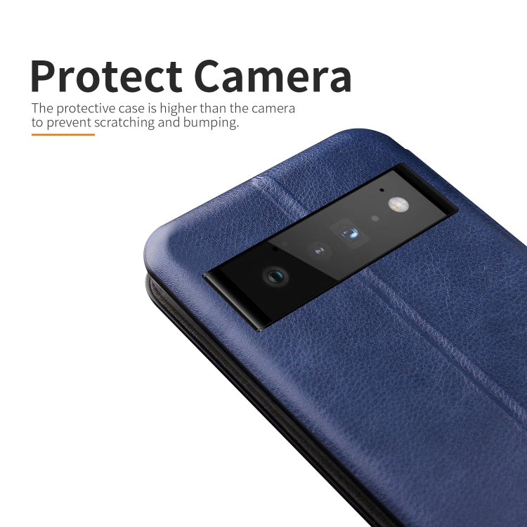 For Google Pixel 6A Integrated Retro Texture Magnetic Card Holder Leather Case