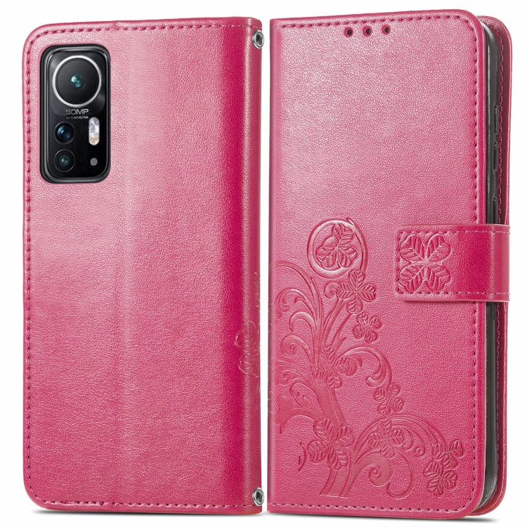 For Xiaomi 12 Four-leaf Clasp Embossed Leather Phone Case