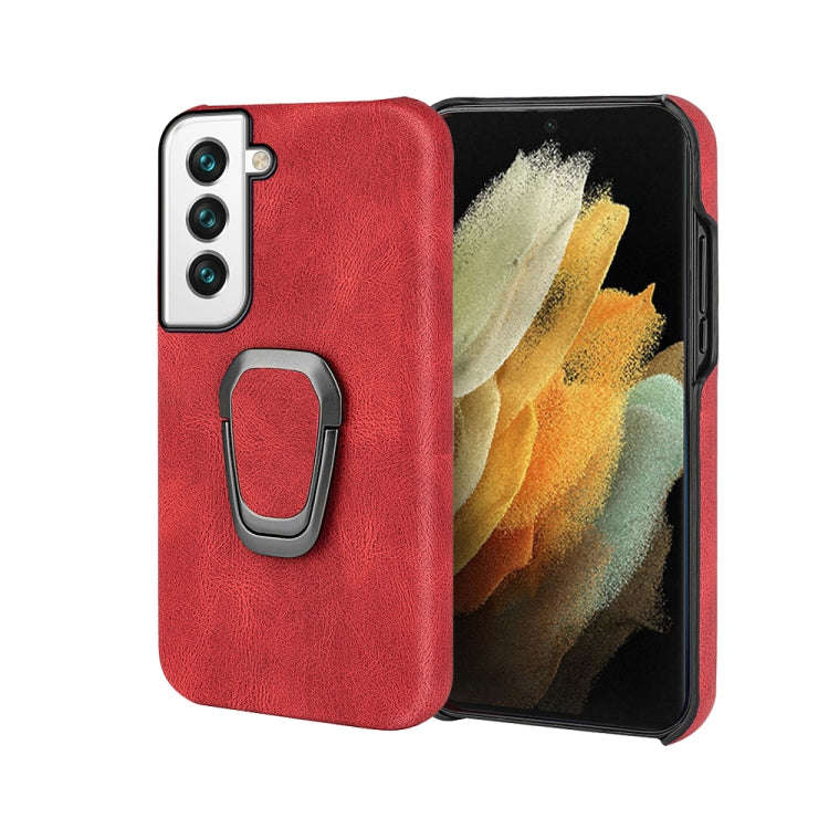 Ring Holder PU Phone Case For Samsung Galaxy S22+ 5G