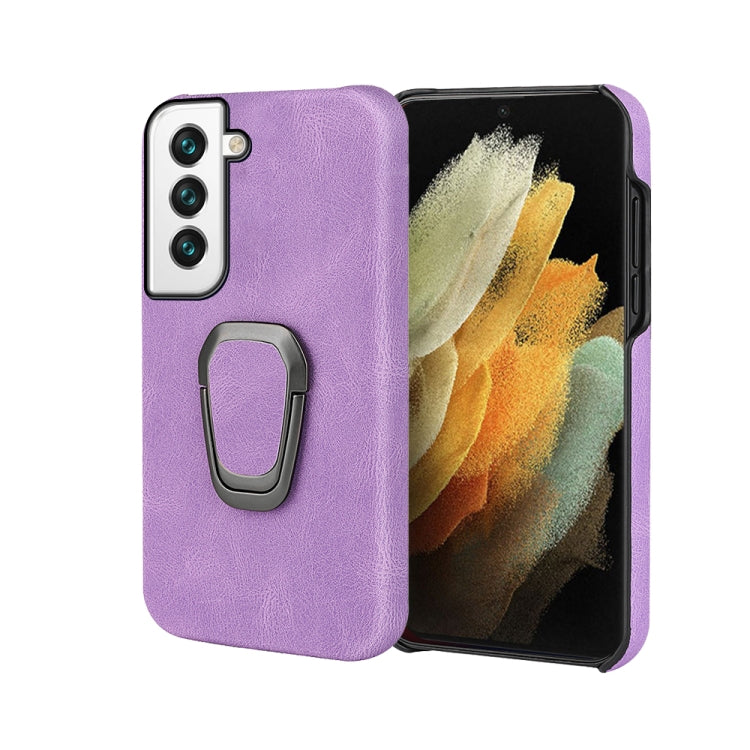 Ring Holder PU Phone Case For Samsung Galaxy S22+ 5G