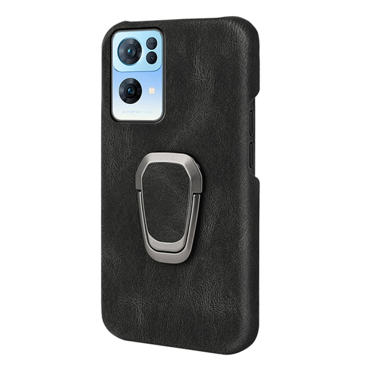 Ring Holder PU Phone Case For OPPO Reno7 Pro 5G