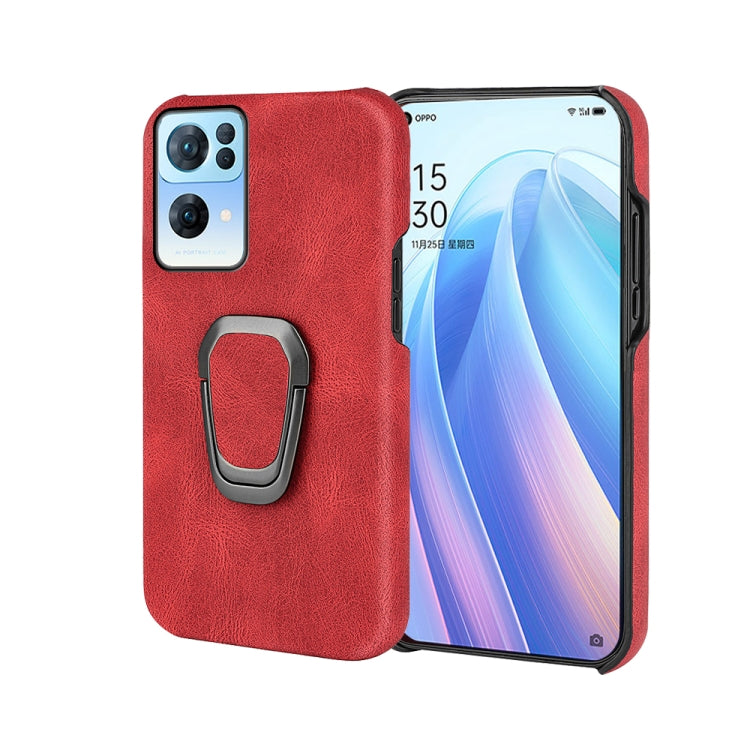 Ring Holder PU Phone Case For OPPO Reno7 Pro 5G