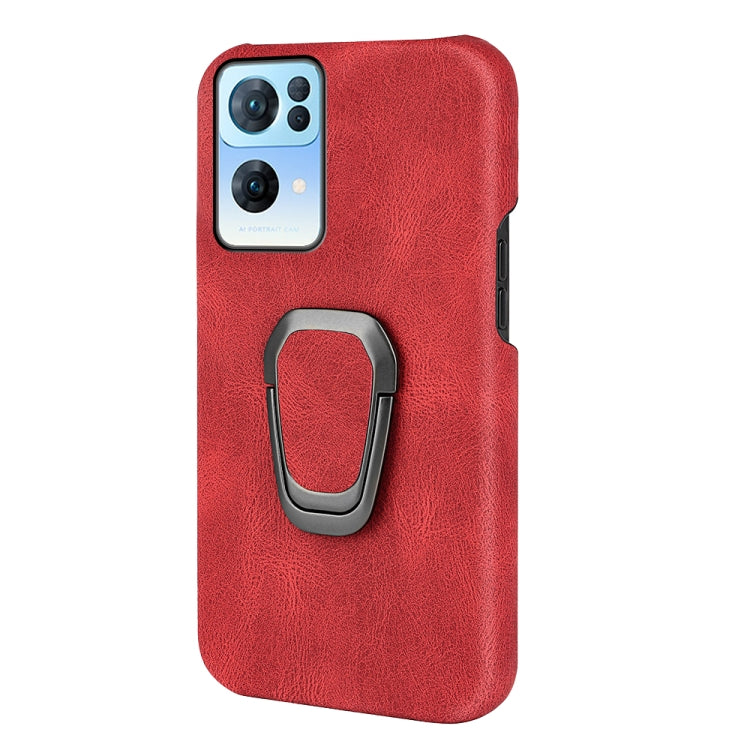 Ring Holder PU Phone Case For OPPO Reno7 Pro 5G