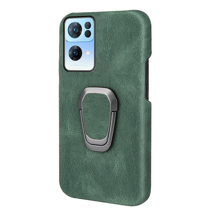 Ring Holder PU Phone Case For OPPO Reno7 Pro 5G
