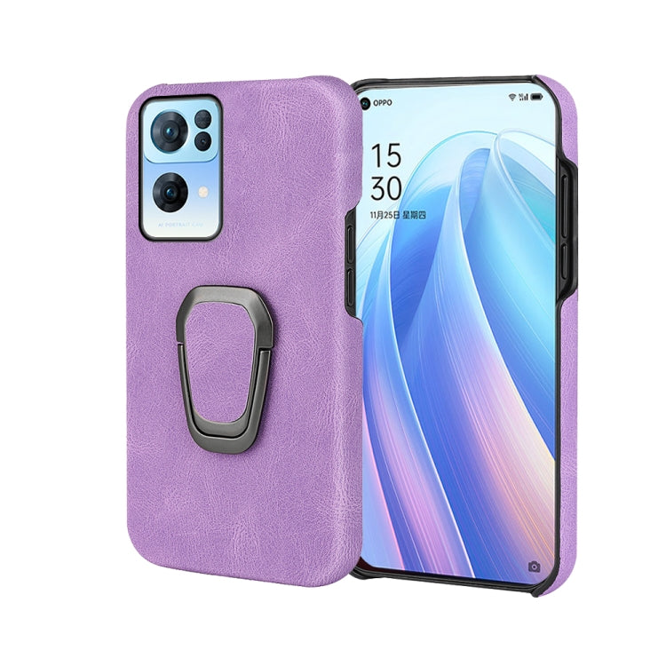 Ring Holder PU Phone Case For OPPO Reno7 Pro 5G