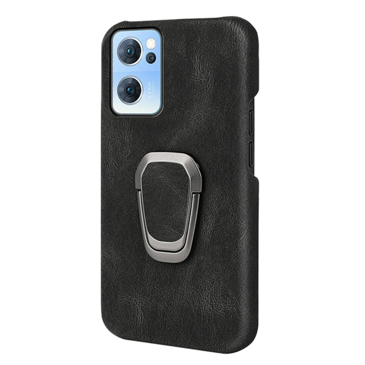 Ring Holder PU Phone Case For OPPO Reno7 5G
