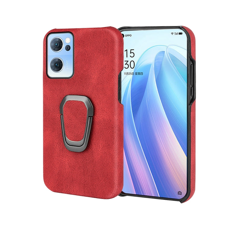 Ring Holder PU Phone Case For OPPO Reno7 5G