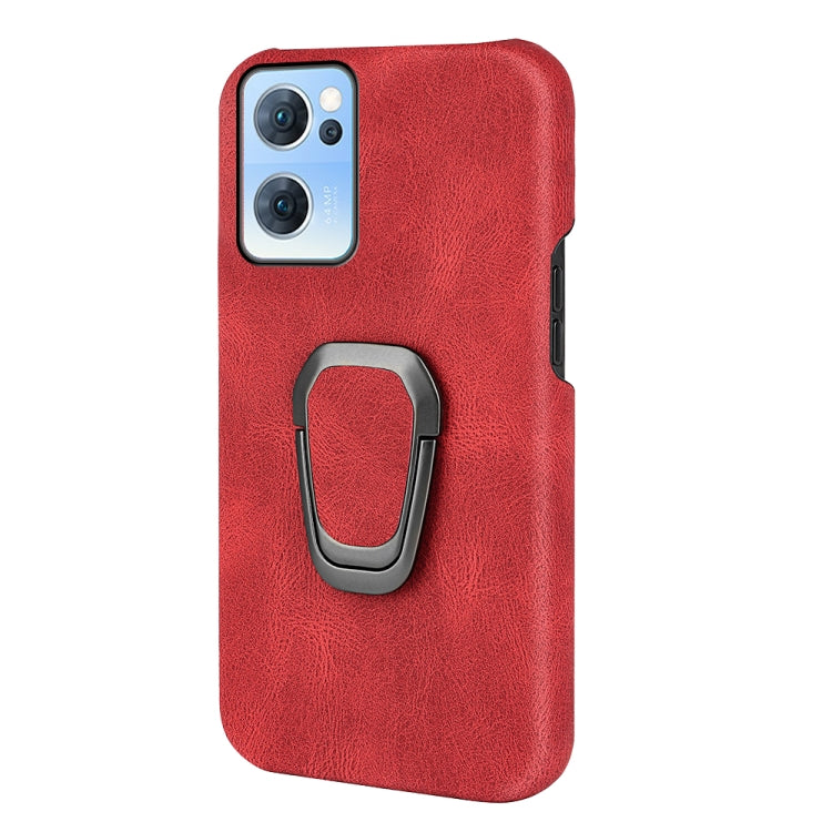 Ring Holder PU Phone Case For OPPO Reno7 5G