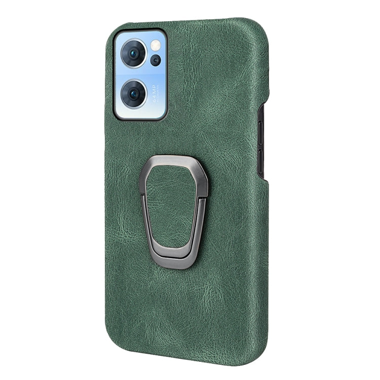 Ring Holder PU Phone Case For OPPO Reno7 5G