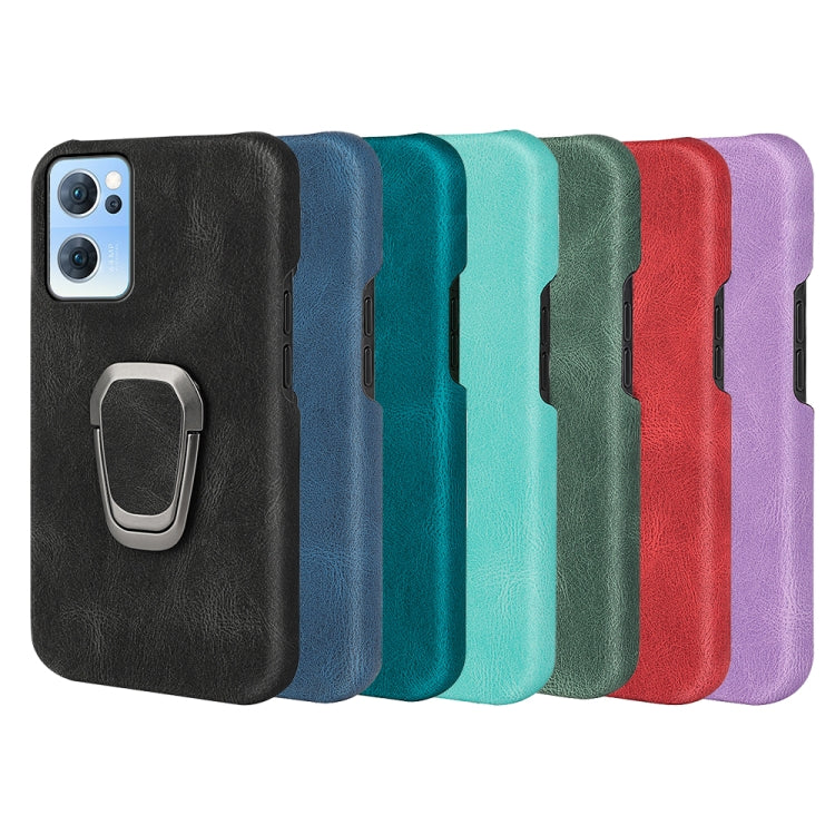 Ring Holder PU Phone Case For OPPO Reno7 5G