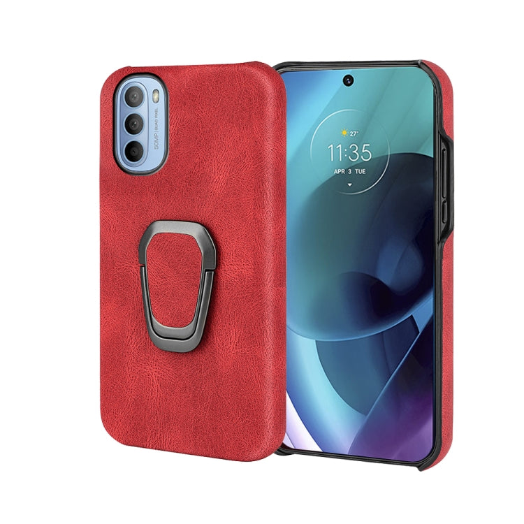 For Motorola Moto G71 5G Ring Holder PU Phone Case