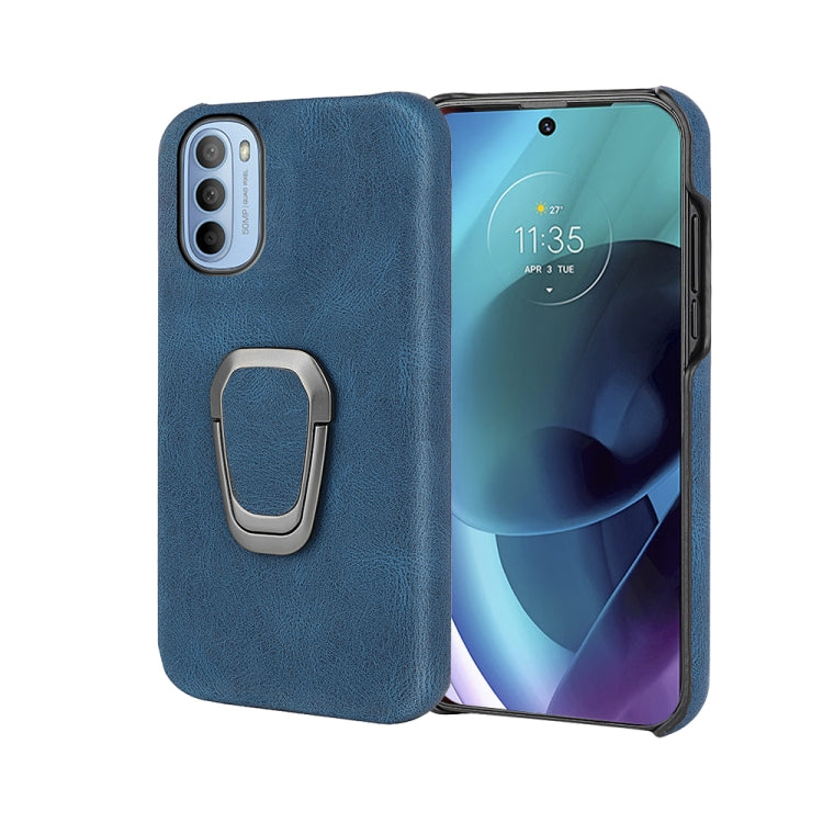 For Motorola Moto G71 5G Ring Holder PU Phone Case